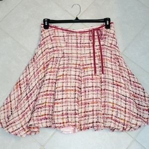 TIBI Tweed Velvet Trim Skirt